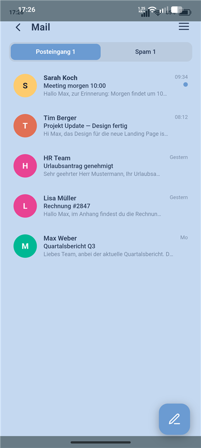 Mail app light