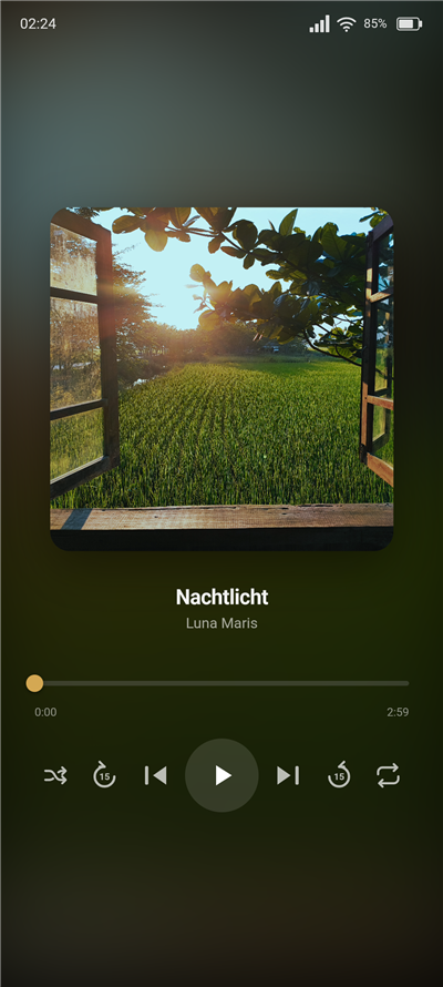Music player with cover
